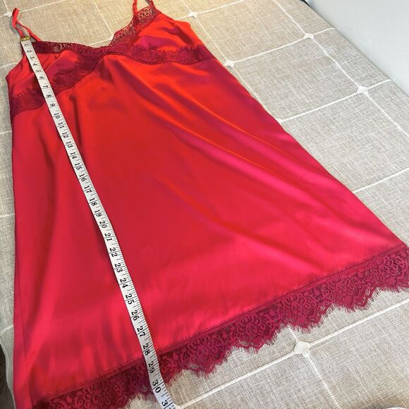 Simone Perele Satin Secrets Chemise Slip Dress Nightgown NEW Pink Lace Sz 8 - Picture 13 of 14